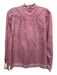 Marea Size XS Pink & White Cotton Long Sleeve Floral Print Blouse Top Pink & White / XS