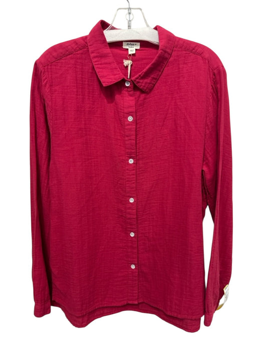 Dylan Size M Raspberry Red Cotton Gauze Long Sleeve Blouse Top Raspberry Red / M