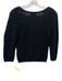 Le Jean Size 0 Black Cotton & Linen 3/4 Sleeve Knit Square Neck Top Black / 0