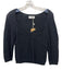 Le Jean Size 0 Black Cotton & Linen 3/4 Sleeve Knit Square Neck Top Black / 0