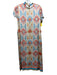 Marigold Size M Pink, Blue, Multi Polyester Satin Abstract Print Midi Dress Pink, Blue, Multi / M