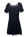 JS 71 Size XS Black Cotton Short Sleeve Knit Scoop Neck Knee length Dress Black / XS