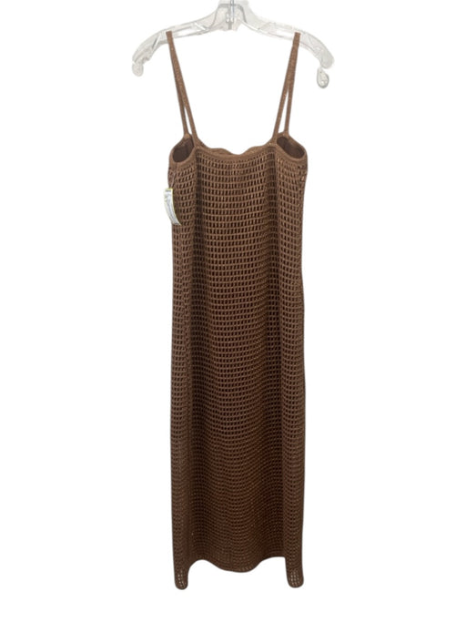 Dress to Size M Copper Acrylic & Polyester Sleeveless Metallic Knit Midi Dress Copper / M