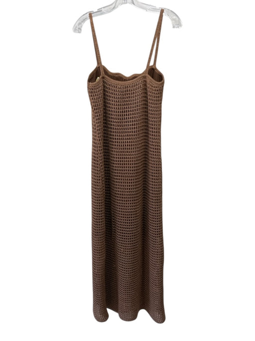 Dress to Size M Copper Acrylic & Polyester Sleeveless Metallic Knit Midi Dress Copper / M