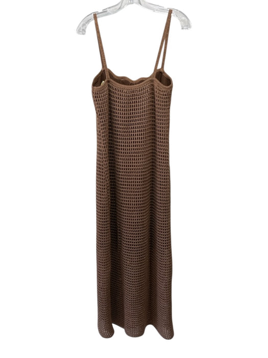 Dress to Size M Copper Acrylic & Polyester Sleeveless Metallic Knit Midi Dress Copper / M