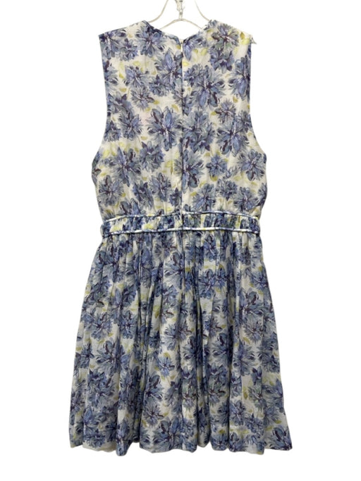 En Saison Size L Blue & Green Lyocell blend Sleeveless Floral Print V Neck Dress Blue & Green / L