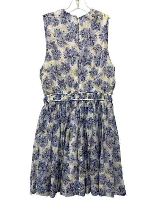 En Saison Size L Blue & Green Lyocell blend Sleeveless Floral Print V Neck Dress Blue & Green / L