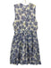 En Saison Size L Blue & Green Lyocell blend Sleeveless Floral Print V Neck Dress Blue & Green / L