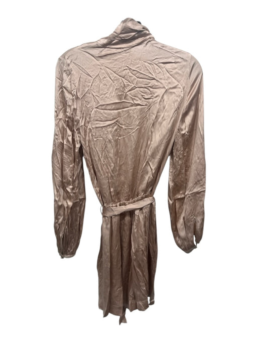 Zimmermann Size 1 / S Blush Pink Silk Long Sleeve Surplice Sash Included Romper Blush Pink / 1 / S