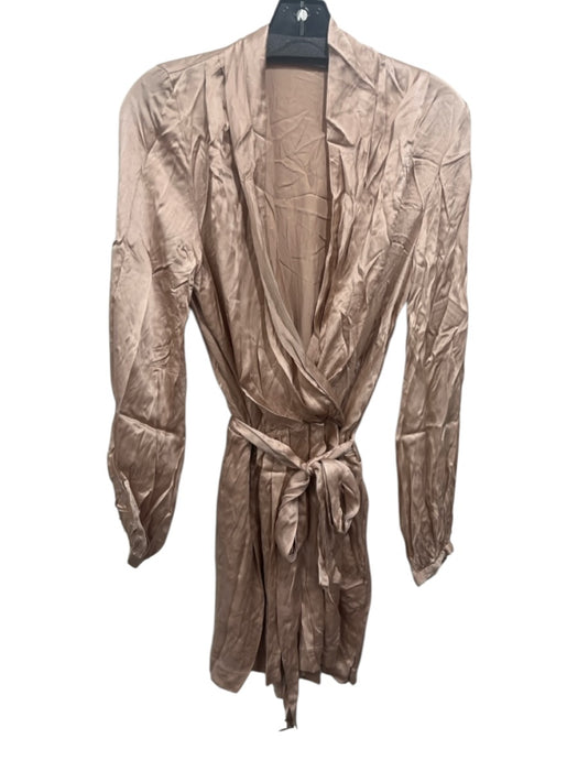 Zimmermann Size 1 / S Blush Pink Silk Long Sleeve Surplice Sash Included Romper Blush Pink / 1 / S