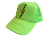 Aviator Nation Neon Green Neoprene Snap back Lightning Bolts Mesh Hat Neon Green / One Size