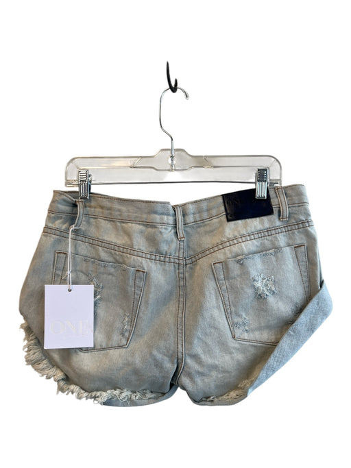 One Teaspoon Size 31 Light Wash Cotton Low Rise 5 Pocket distressed Shorts Light Wash / 31
