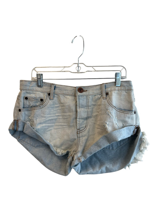 One Teaspoon Size 31 Light Wash Cotton Low Rise 5 Pocket distressed Shorts Light Wash / 31