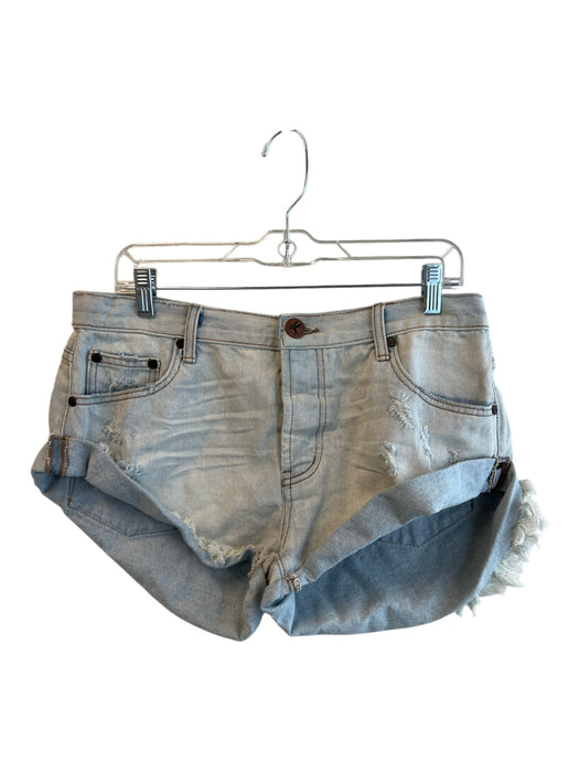 One Teaspoon Size 31 Light Wash Cotton Low Rise 5 Pocket distressed Shorts Light Wash / 31