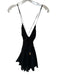 Free People Size XS Black Cotton Mini Backpack Spaghetti Strap Tassels Dress Black / XS