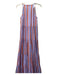 Oliphant Size XXS Lavender & Orange Cotton Tie V Neck Sleeveless Dress Lavender & Orange / XXS