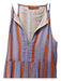 Oliphant Size XXS Lavender & Orange Cotton Tie V Neck Sleeveless Dress Lavender & Orange / XXS