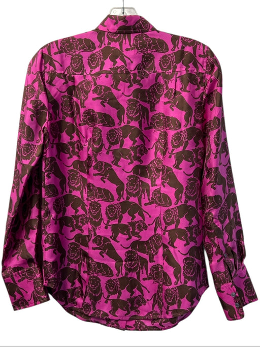 J Crew Collection Size 00 Fuschia & Brown Silk Collared Buttondown Top Fuschia & Brown / 00