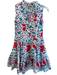 Oliphant Size XXS Red, Blue & Purple Cotton All Over Print Sleeveless Dress Red, Blue & Purple / XXS