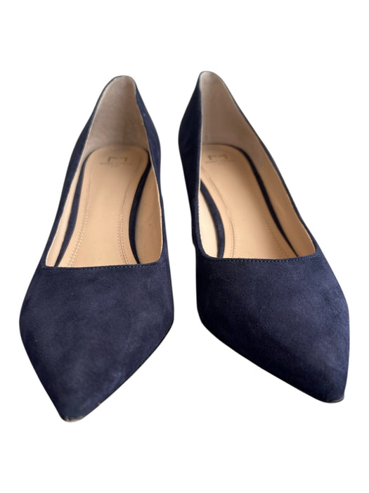 Marc Fisher Shoe Size 9 Navy Blue Suede Pointed Toe Block Heel Solid Heels Navy Blue / 9