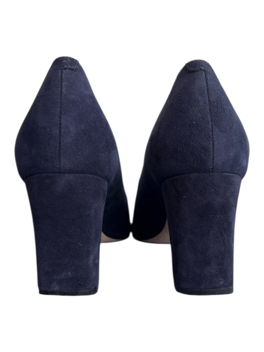 Marc Fisher Shoe Size 9 Navy Blue Suede Pointed Toe Block Heel Solid Heels Navy Blue / 9