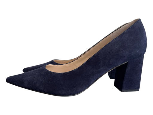 Marc Fisher Shoe Size 9 Navy Blue Suede Pointed Toe Block Heel Solid Heels Navy Blue / 9