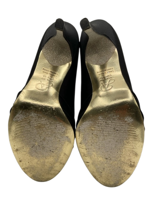 Adrianna Papell Shoe Size 39 Black Leather Lined Stiletto Gathered Detail Pumps Black / 39