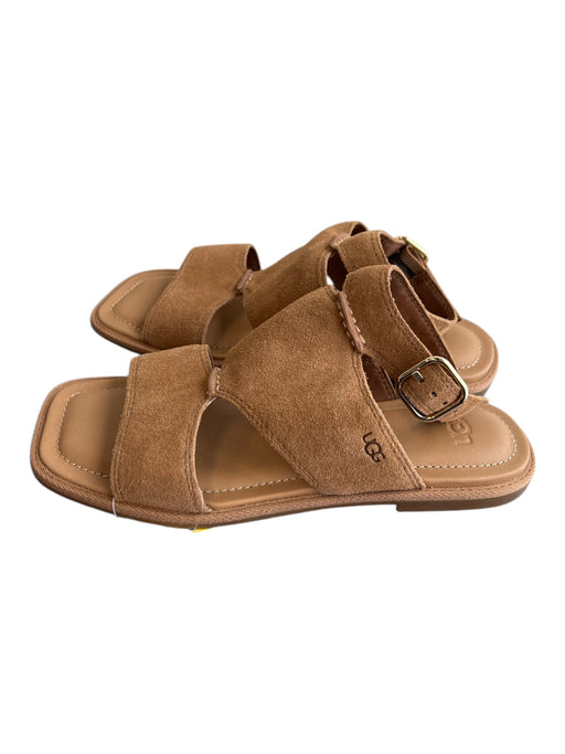 Ugg Shoe Size 8 Brown Leather Suede Open Square Toe Buckle Sandal Shoes Brown / 8