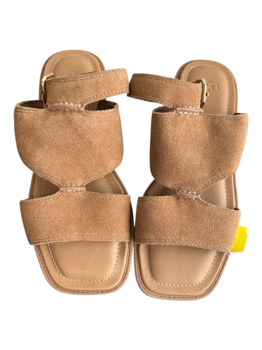 Ugg Shoe Size 8 Brown Leather Suede Open Square Toe Buckle Sandal Shoes Brown / 8
