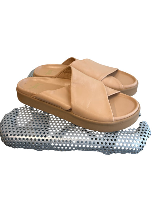 Beek Shoe Size 9 Beige Leather Upper Balance Man Made Cross Strap Slip On Shoes Beige / 9