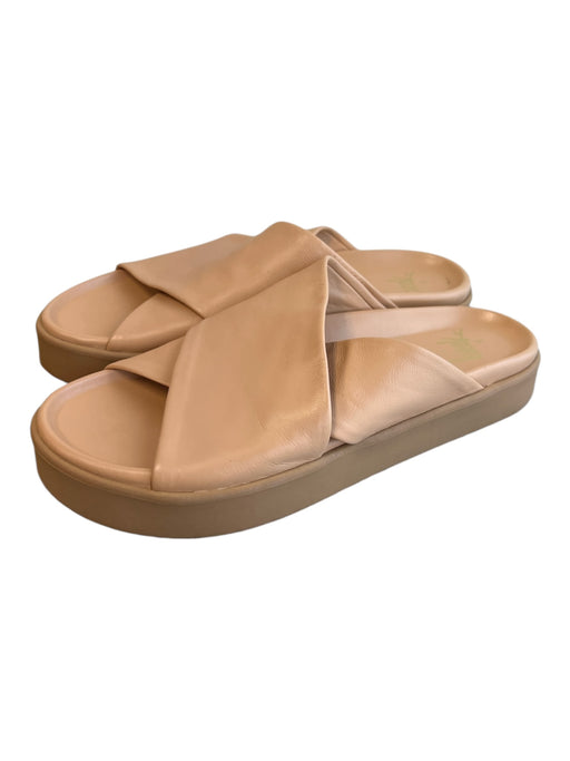 Beek Shoe Size 9 Beige Leather Upper Balance Man Made Cross Strap Slip On Shoes Beige / 9