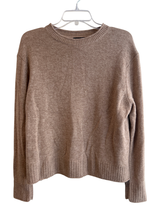 Quince Size Medium Latte Cashmere Crew Neck Long Sleeve pull over Sweater Latte / Medium