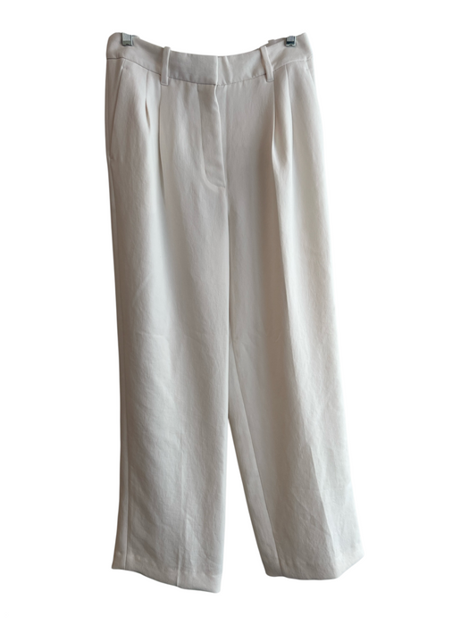 Aritzia Size 6 White Polyester Zip Fly Side Pocket Straight Leg Trouser Pants White / 6