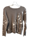 Joie Size M Grey & Cream Rayon Blend Crew Neck Button Down Long Sleeve Sweater Grey & Cream / M