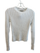 Vince Size M White Cotton Blend Knit Ribbed Crew Neck Long Sleeve Sweater White / M