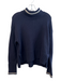 Veronica Beard Size M Navy & white Wool Blend Knit High Neck Long Sleeve Sweater Navy & white / M