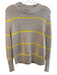 Kule Size S Beige & Yellow Cotton Knit Crew Neck Long Sleeve Stripe Sweater Beige & Yellow / S