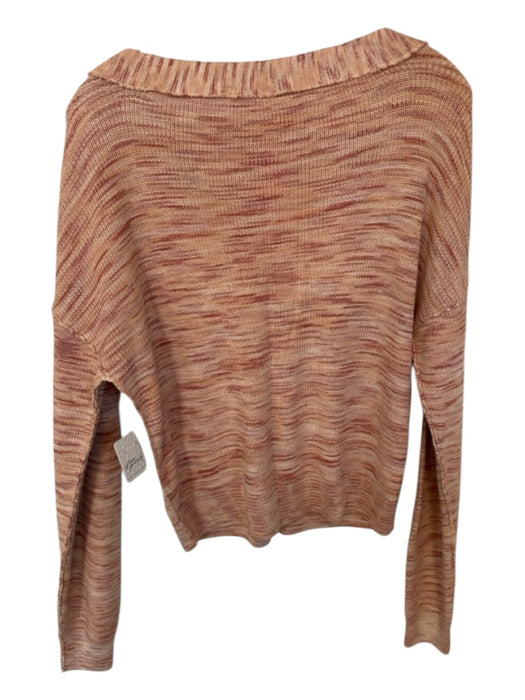 Free People Size S Orange Cotton Long Sleeve Knit Buttons Sweater Orange / S