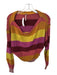Free People Size S Orange & Pink Cotton Blend Long Sleeve Striped Sweater Orange & Pink / S