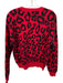 Aqua Size M Red & Black Cashmere Long Sleeve Animal Print Knit Sweater Red & Black / M