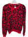 Aqua Size M Red & Black Cashmere Long Sleeve Animal Print Knit Sweater Red & Black / M