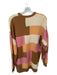Show Me Your Mumu Size XS Orange & Brown Cotton Blend Knit Checkered Sweater Orange & Brown / XS