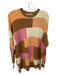 Show Me Your Mumu Size XS Orange & Brown Cotton Blend Knit Checkered Sweater Orange & Brown / XS