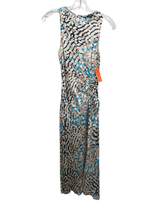 Rails Size XS Black, Beige & Blue Viscose Blend Sleeveless Abstract Print Dress Black, Beige & Blue / XS