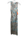 Rails Size XS Black, Beige & Blue Viscose Blend Sleeveless Abstract Print Dress Black, Beige & Blue / XS