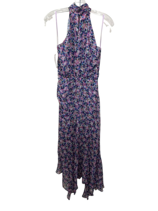 Veronica Beard Size 2 Purple & Multi Silk Abstract Floral Sleeveless Dress Purple & Multi / 2
