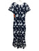 Shoshanna Midnight Size 6 Navy Blue & White Polyester Floral Lace Overlay Dress Navy Blue & White / 6
