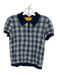 Guest in Residence Size S Blue & White Silk & Linen Short Sleeve Checked Top Blue & White / S