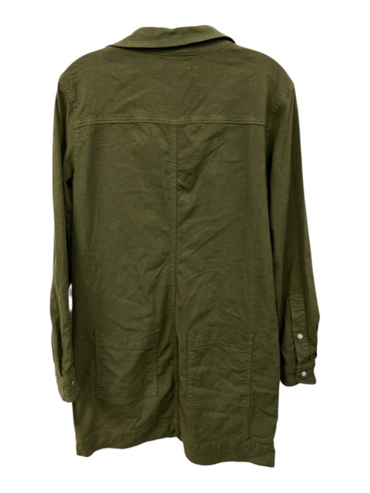 Frank & Eileen Size XS Olive Green Cotton Blend Long Sleeve 3/4 Button Dress Olive Green / XS