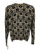 27 Miles Size S Black & White Cashmere Blend Knit Floral Gold Threading Sweater Black & White / S
